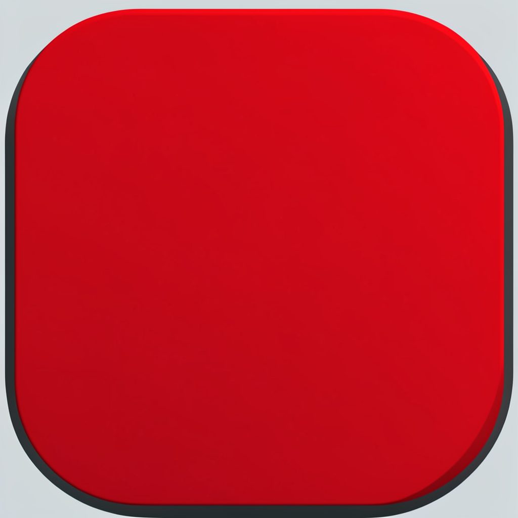 A vivid red and slate duotone render of a 1modapk favicon tile, presented as an editorial photograph.